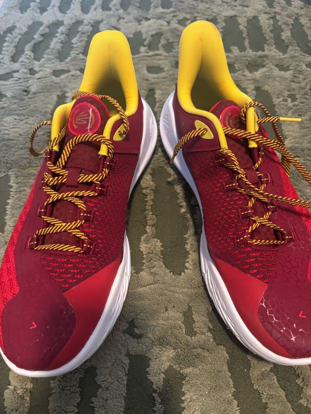 Under Armour Men's Red and Yellow Athletic Shoes - Picture 3 of 7